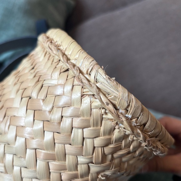 Celine Triomphe logo raffia tote shoulder bag large - Picture 6 of 15